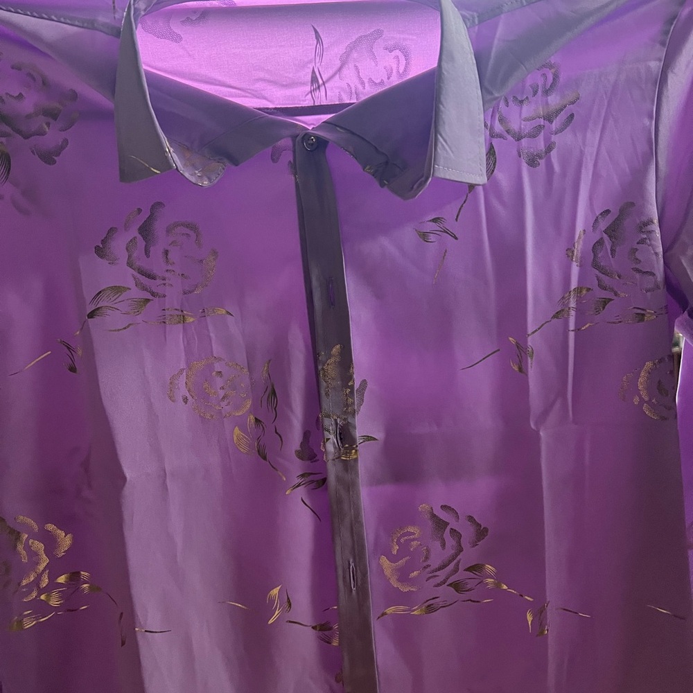 Purple Floral Men's Shirt